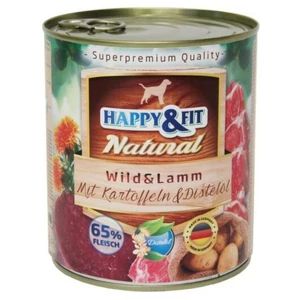 Happy & Fit Natural Vadhúsokkal, Bárányhússal, Burgonyával és Sáfrányos Szeklice Olajjal 800g