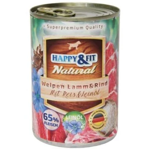 Happy & Fit Natural Junior Bárányhússal, Marhahússal, Rizzsel és Lenmagolajjal 800g