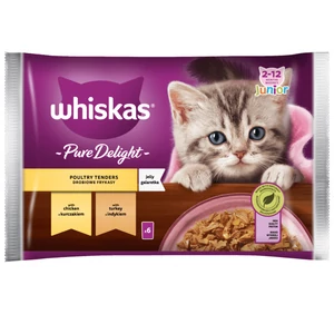 Whiskas Pure Delight Junior szárnyas válogatás zselében 4x85g