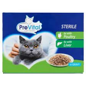 Prevital Sterile szószban baromfival / májjal nedves eledel macskáknak 12x100g