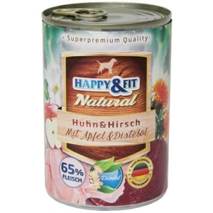 Happy & Fit Natural Senior Bárányhússal, Marhahússal, Zabpehellyel és Lenmagolajjal 400g