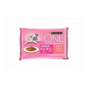 Purina One Junior nedves macskaeledel Lazaccal és sárgarépával szószban 4x85g