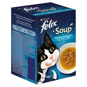 Félix Soup Original halas válogatás szószban nedves macskaeledel 6x48g
