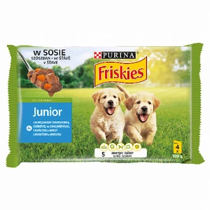 Friskies kutya Junior csirkével és sárgarépával szószban 4X85g