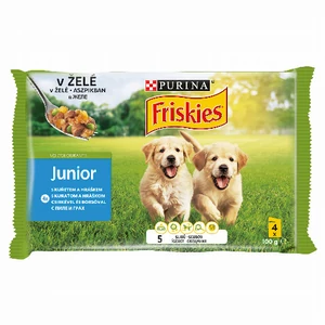 Friskies kutya Junior csirkével és borsóval aszpikban 4X85g