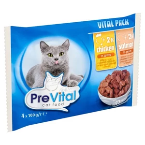 Prevital nedves macskaeledel csirke és lazac szószban 4x100g