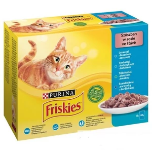 Friskies szószban  lazaccal/tonhallal/tőkehallal/szardíniával nedves eledel macskáknak 12x85g