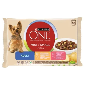 PURINA ONE MINI ADULT szószos válogatás (csirke, marha) nedves kutyaeledel 4x100g