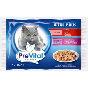 Prevital nedves macskaeledel marha - nyúl - pulykával aszpikban 4x100g