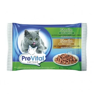 Prevital Sterile nedves macskaeledel csirke és májjal szószban 4x100g