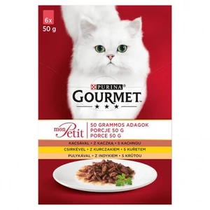 GOURMET MON PETIT Kacsával/Csirkével/Pulykával nedves macskaeledel 6x50g