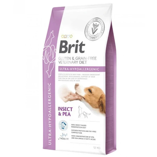 Brit GF Veterinary Diets Dog Ultra-hypoallergenic rovarfehérje&borsó 12 kg