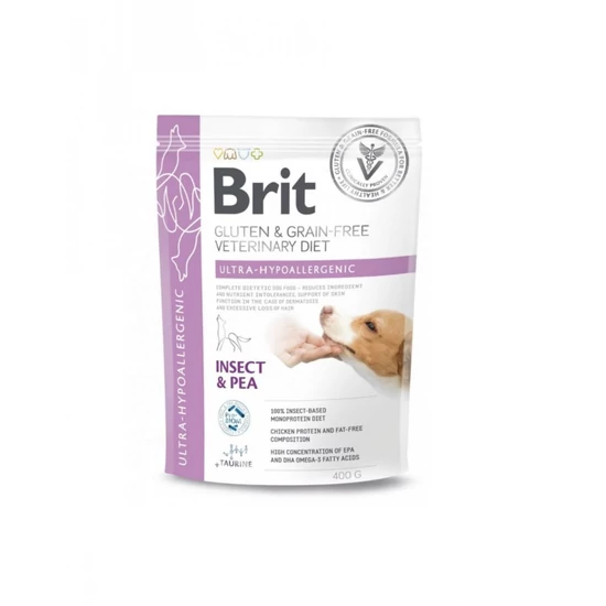 Brit GF Veterinary Diets Dog Ultra-hypoallergenic rovarfehérje&borsó 400g