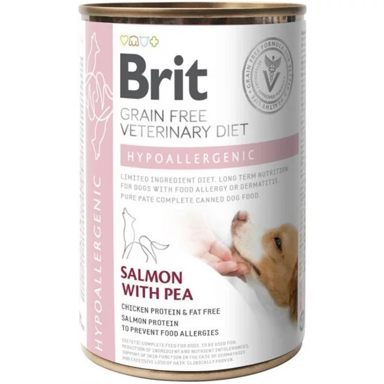 Brit GF Veterinary Diets Hypoallergenic lazac&borsó 400g