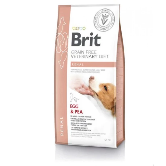 Brit GF Veterinary Diets Dog Renal tojás&borsó 12kg