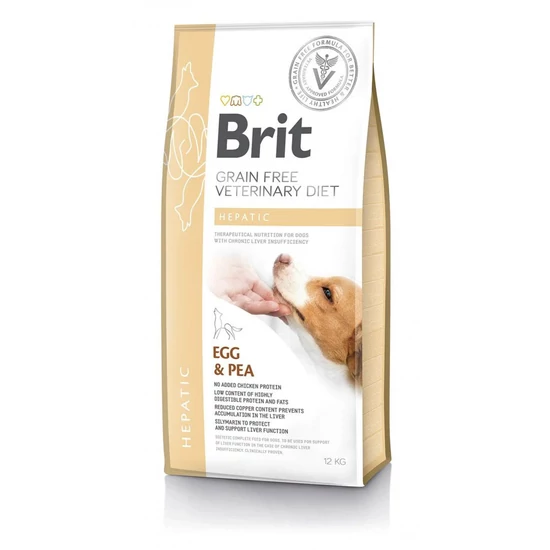 Brit GF Veterinary Diets Dog Hepatic tojás&borsó 12kg