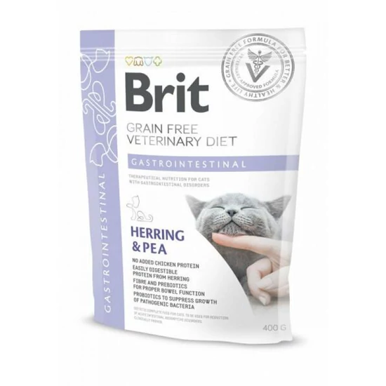 Brit GF Veterinary Diets Cat Gastrointestinal hering&borsó 400g