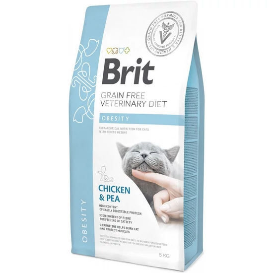 Brit GF Veterinary Diets Cat Obesity csirke&borsó 5kg