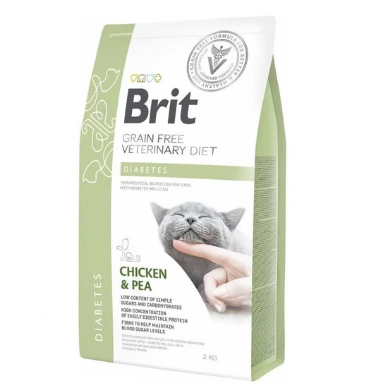 Brit GF Veterinary Diets Cat Diabetes csirke&borsó 2kg
