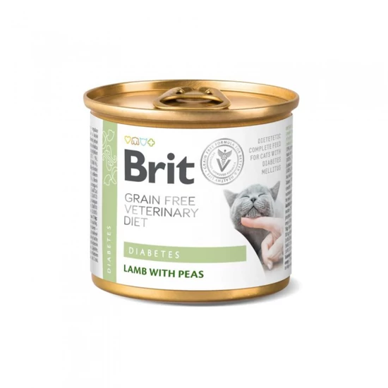 Brit GF Veterinary Diet Cat Diabetes bárány&borsó 200g