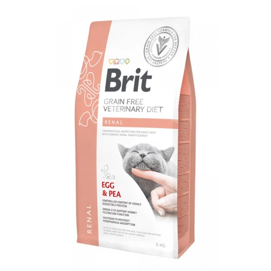 Brit GF Veterinary Diets Cat Renal tojás&borsó 5kg