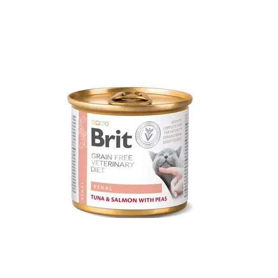 Brit GF Veterinary Diet Cat Renal tonhal&lazac&borsó 200g
