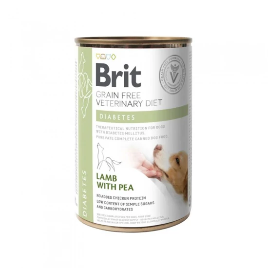 Brit GF Veterinary Diets dog Diabetes bárány&borsó 400g 