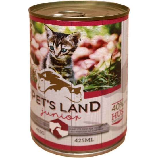 Pet's Land Cat Junior Konzerv Marhamáj-Bárányhús almával