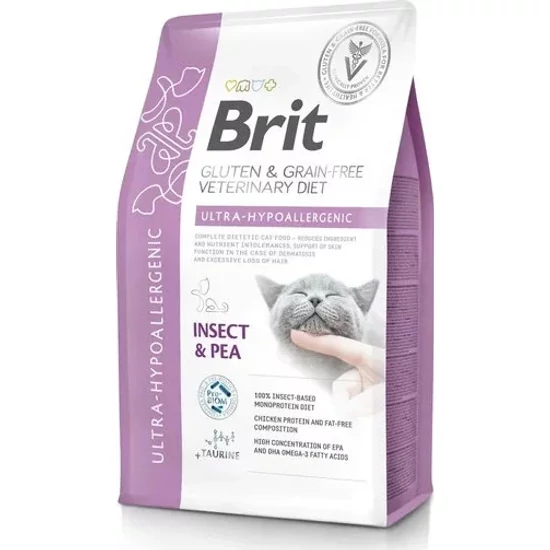 Brit GF Veterinary Diets Cat Ultra-hypoallergenic rovarfehérje&borsó 2kg