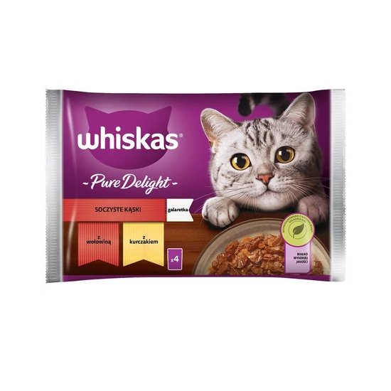 Whiskas  Pure Delight Marha Baromfi macskaeledel  aszpikban  4x85g