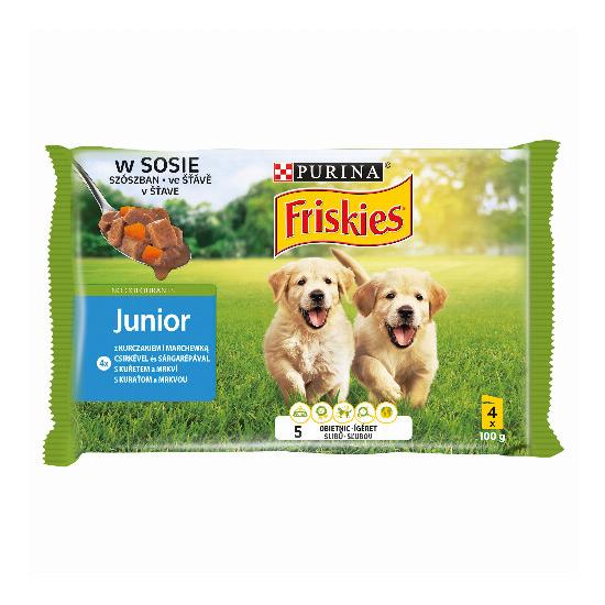 Friskies Junior csirkévvel és sárgarépával szószban 4X100g