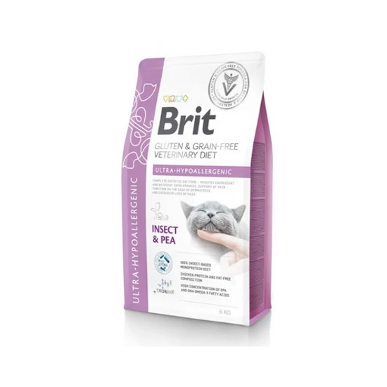 Brit GF Veterinary Diets Cat Ultra-hypoallergenic rovarfehérje&borsó 5kg