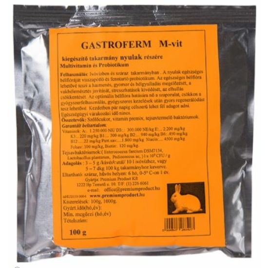 Gastroferm M-vit vitamin és probiotikum nyulaknak 100g