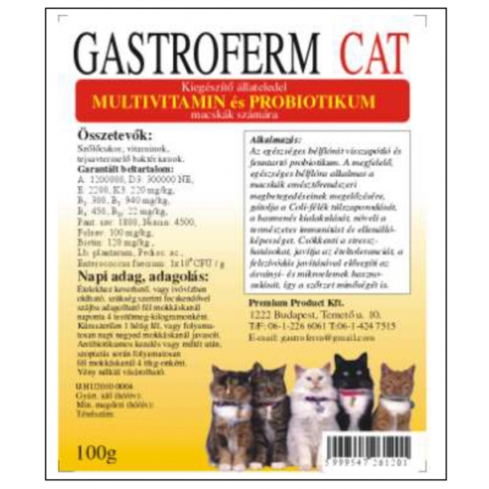 Gastroferm cat probiotikum macskáknak  100g
