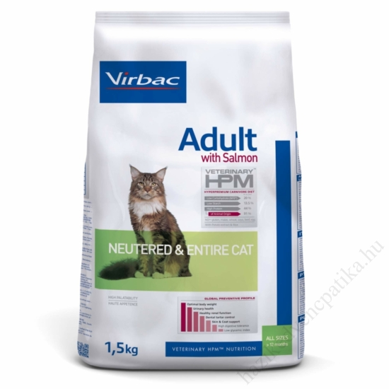 Virbac HPM Adult with Salmon Neutered & Entire Cat 1.5 kg
