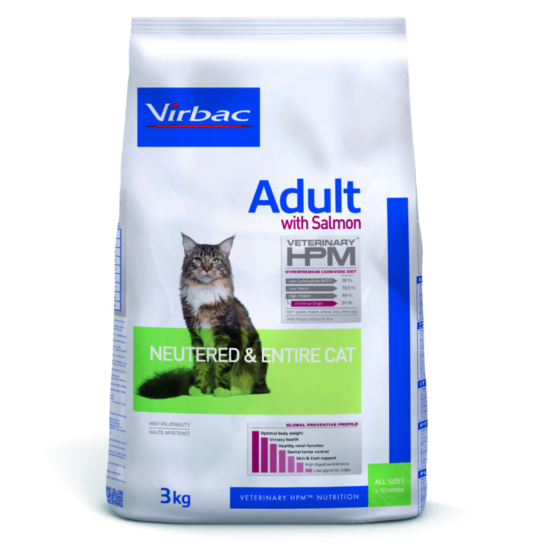 Virbac HPM Adult with Salmon Neutered & Entire Cat 3kg