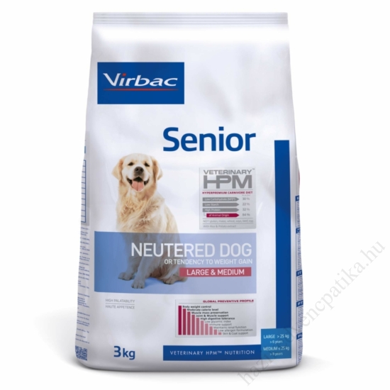 Virbac HPM Preventive Dog Senior Neutered Large & Medium 3 kg