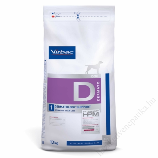 Virbac D1 dermatology support kutyatáp 12kg/zsák
