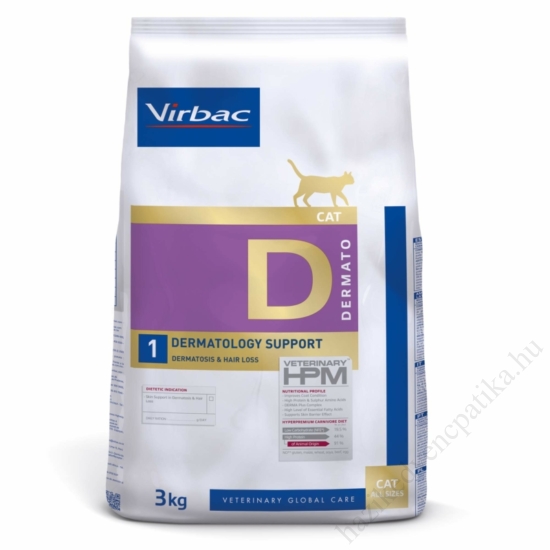 Virbac HPM Diet Cat Dermatology D1 3kg