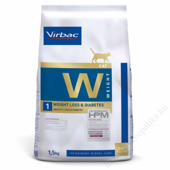 Virbac W1 weight loss & diabetes macskatáp 1,5kg/zsák