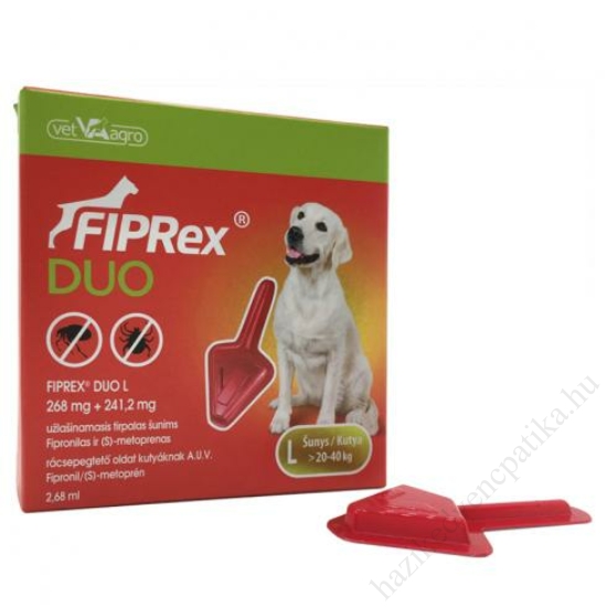 Fiprex duo L 268 mg + 241,2 mg spot on kutyáknak 1X