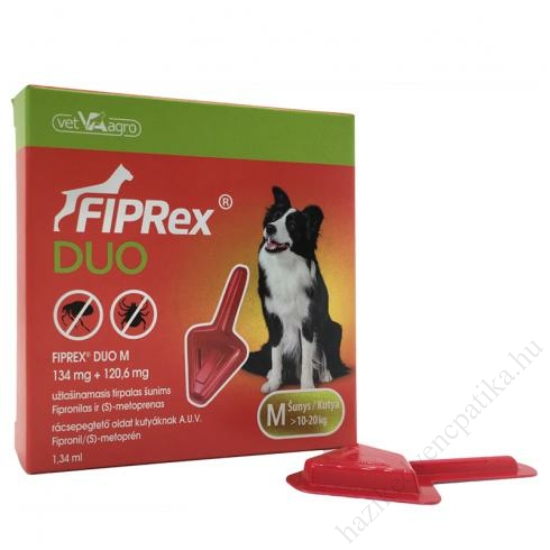 Fiprex duo   M 134 mg + 120,6 mg spot on kutyáknak 1X