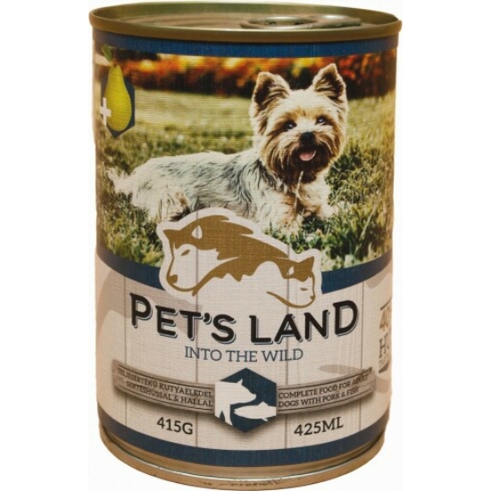 Pet's Land Dog Sertéshússal & Hallal 415gr