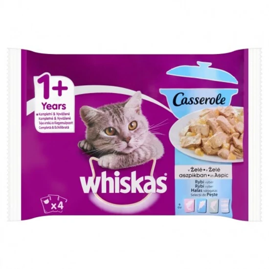 Whiskas Casserole Halas válogatás aszpikban 4x85g